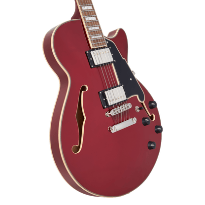 D’Angelico Premier SS Semi - Hollow Electric Guitar - Burnt Red - Music Planet NZ