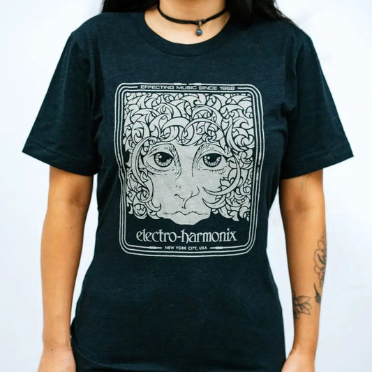 Electro - Harmonix Effecting Music T-Shirt 1960's Rams Head Logo - Black - Extra Large - Music Planet NZ
