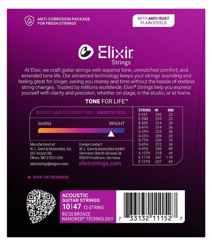 ELIXIR NW ACOUSTIC 12 STRING LIGHT 10 - 47 - Music Planet New Zealand