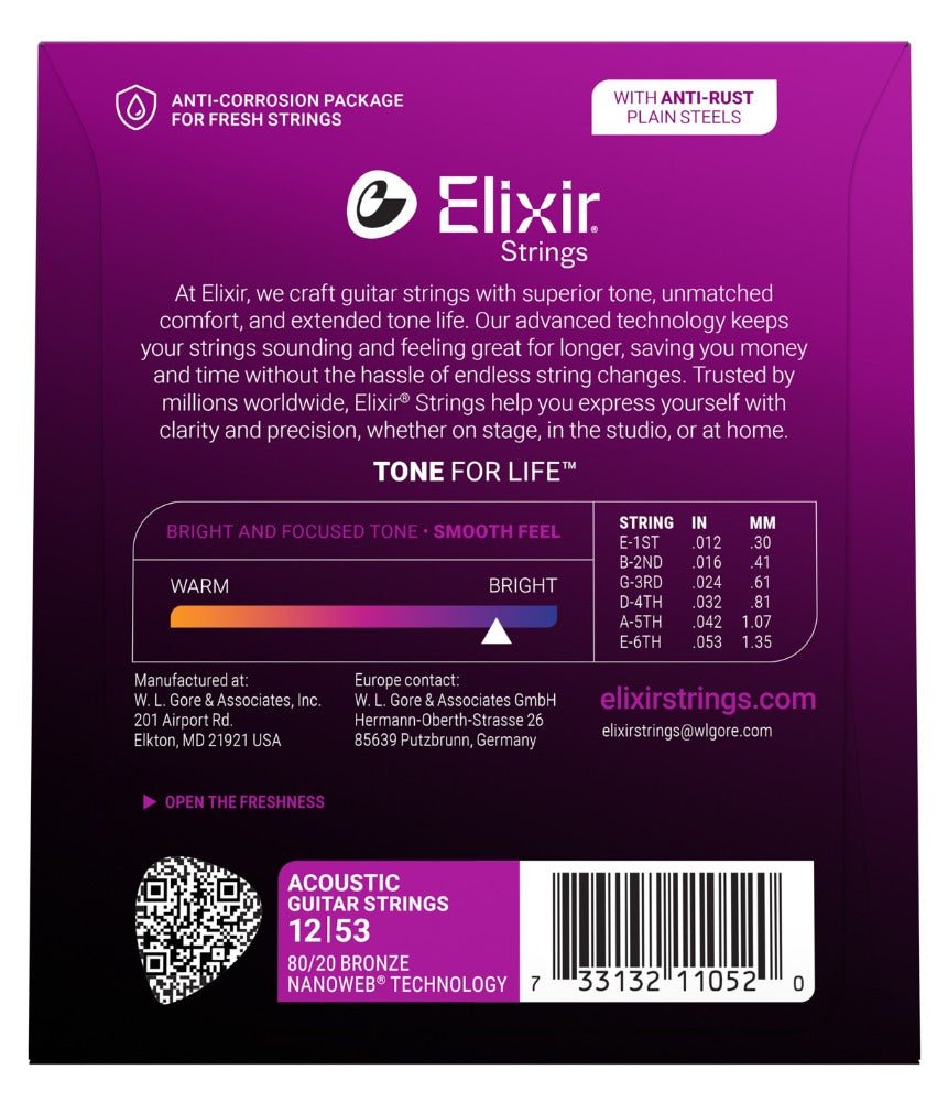 ELIXIR NW ACOUSTIC LIGHT 012 - 053 - Music Planet New Zealand