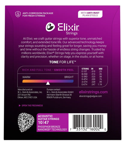 ELIXIR NW ACOUSTIC PHOSPHOR EXTRA LIGHT - Music Planet New Zealand
