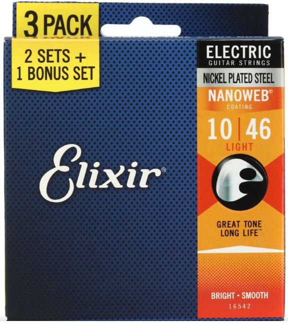 Elixir Nanoweb 10-46 Pro Pack Electric Guitar Strings