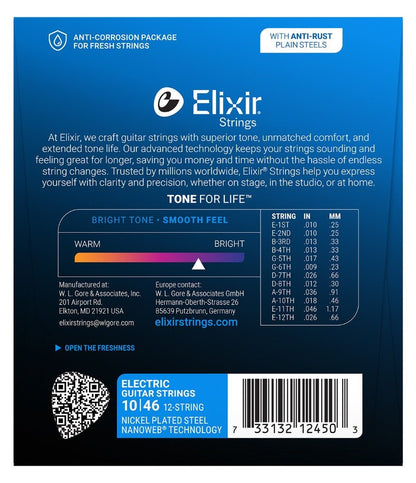 ELIXIR NW ELECTRIC 12 - STRING 010 - 046 - Music Planet New Zealand