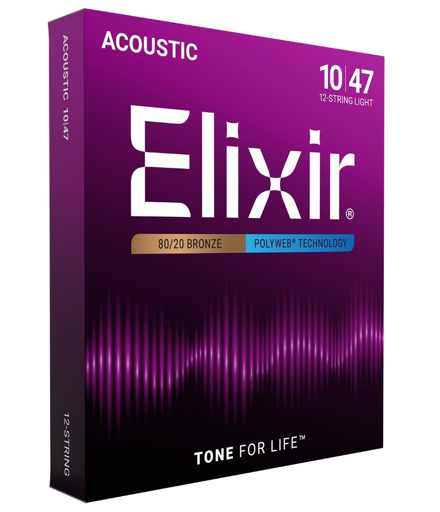 Polyweb Elixir Elixir Polyweb 12-String 10-47 Acoustic Guitar Strings | Music Planet NZ