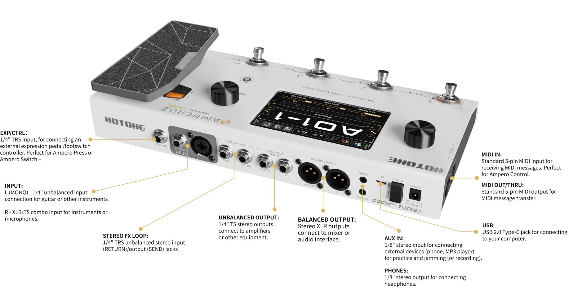 HOTONE AMPERO II WITH EXPRESSION PEDAL - Music Planet New Zealand