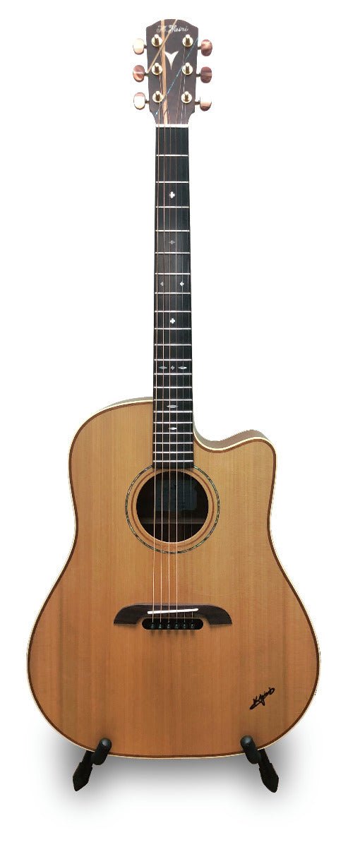 K YAIRI DY62 SOLID CEDAR TOP ACOUSTIC/ELECTRIC BURLED MAHOGA - Music Planet New Zealand