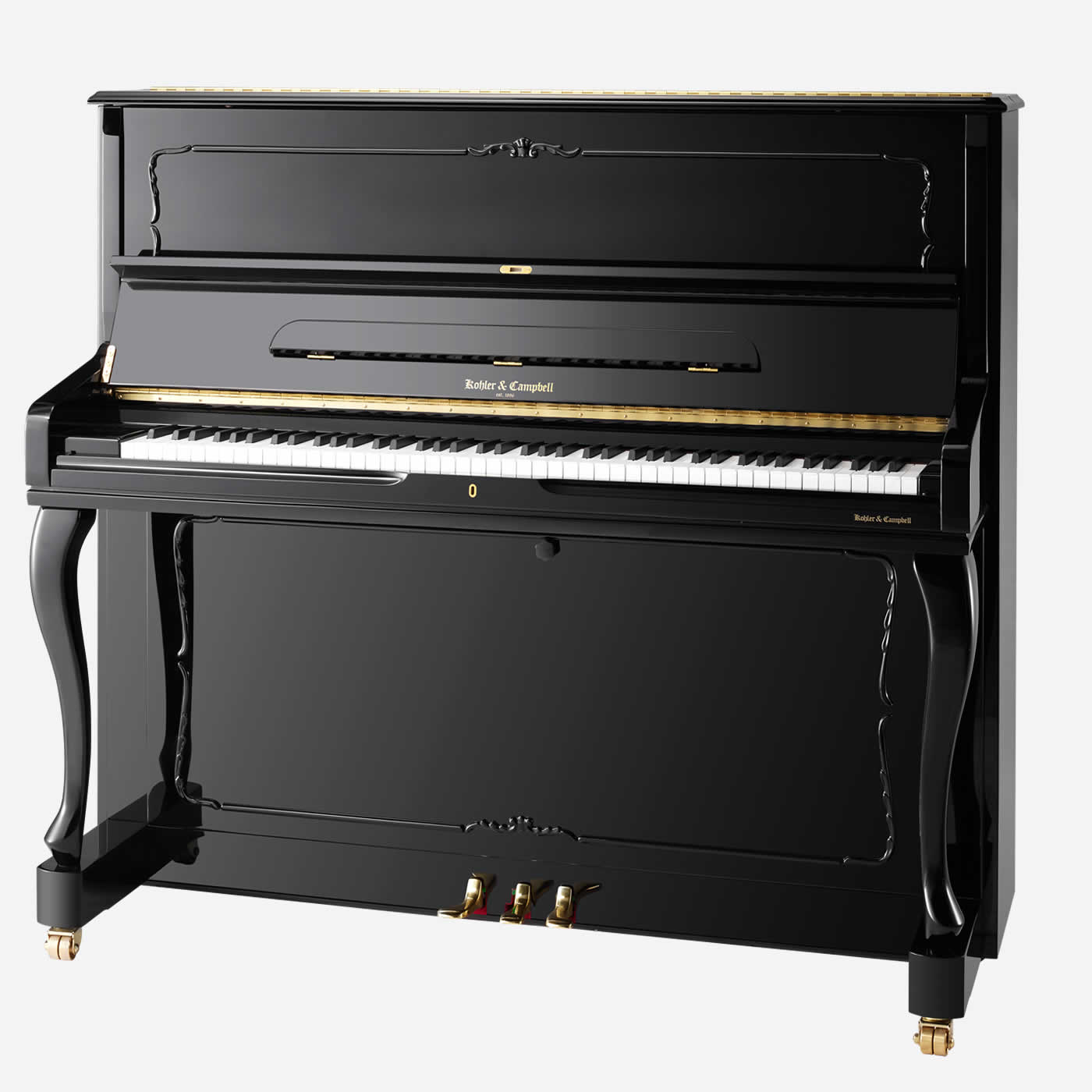 Kohler & Campbell KC126FX Upright Piano in Ebony Polish - Music Planet NZ