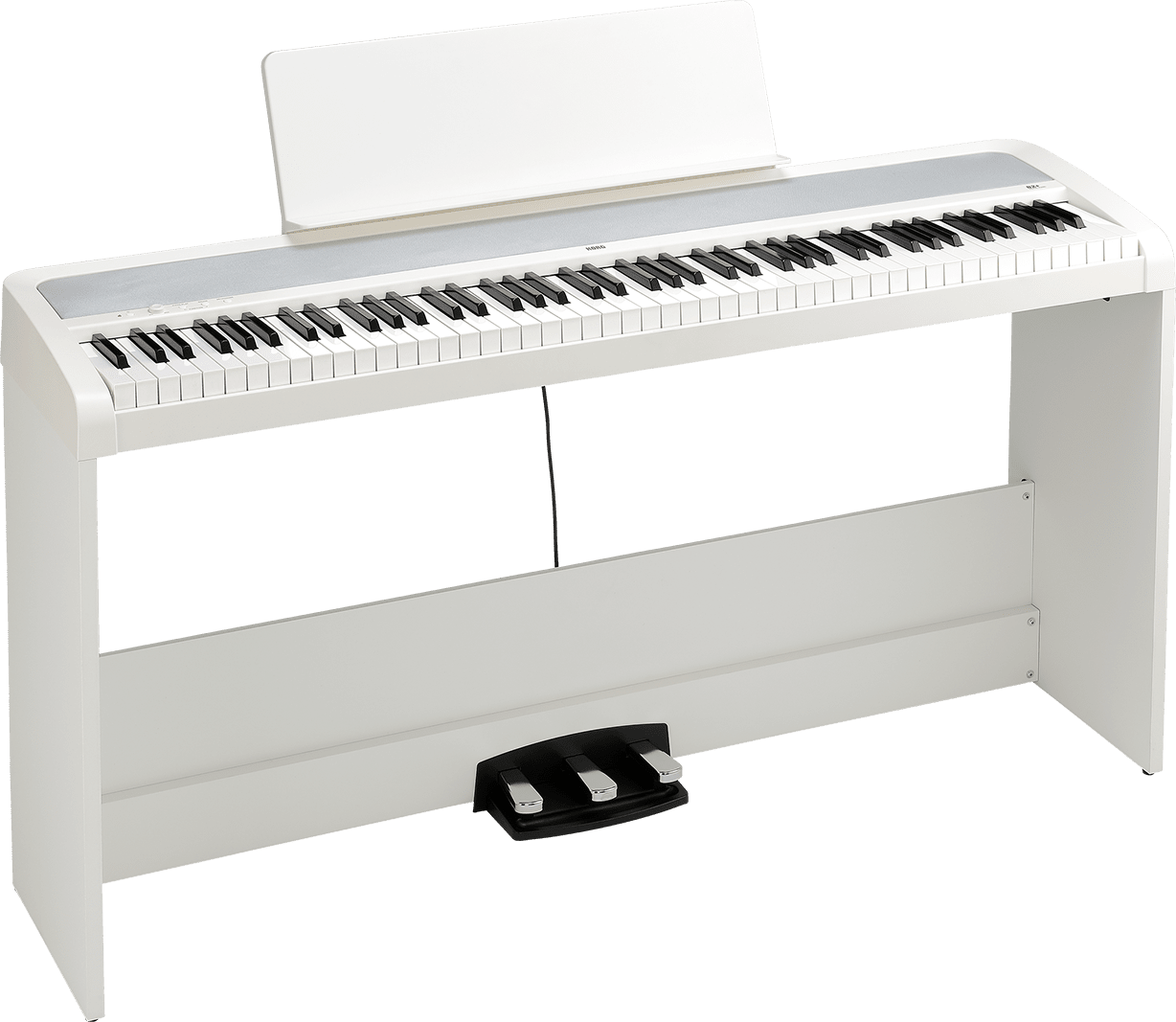 Korg B2+SP 88 - Key Digital Piano with Stand & Triple Pedal White - Music Planet NZ