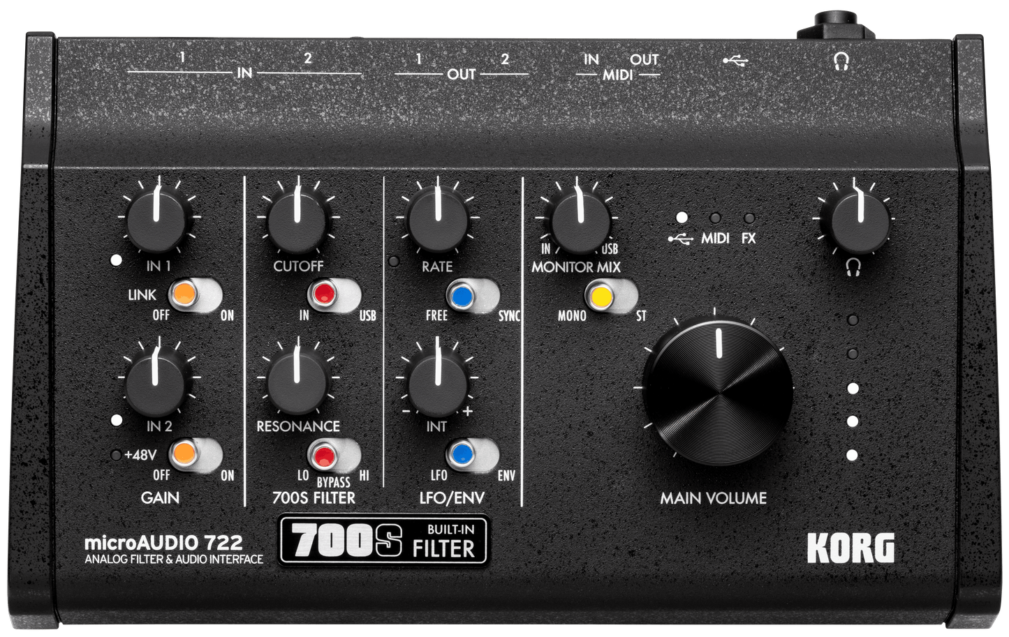 Korg microAUDIO 722 Hybrid Audio Interface with Analog Filter - Music Planet NZ