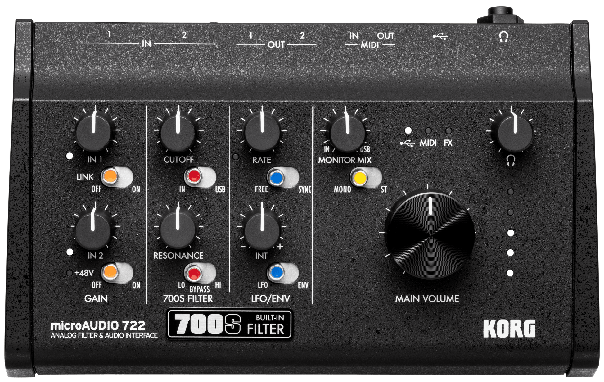 Korg microAUDIO 722 Hybrid Audio Interface with Analog Filter - Music Planet NZ