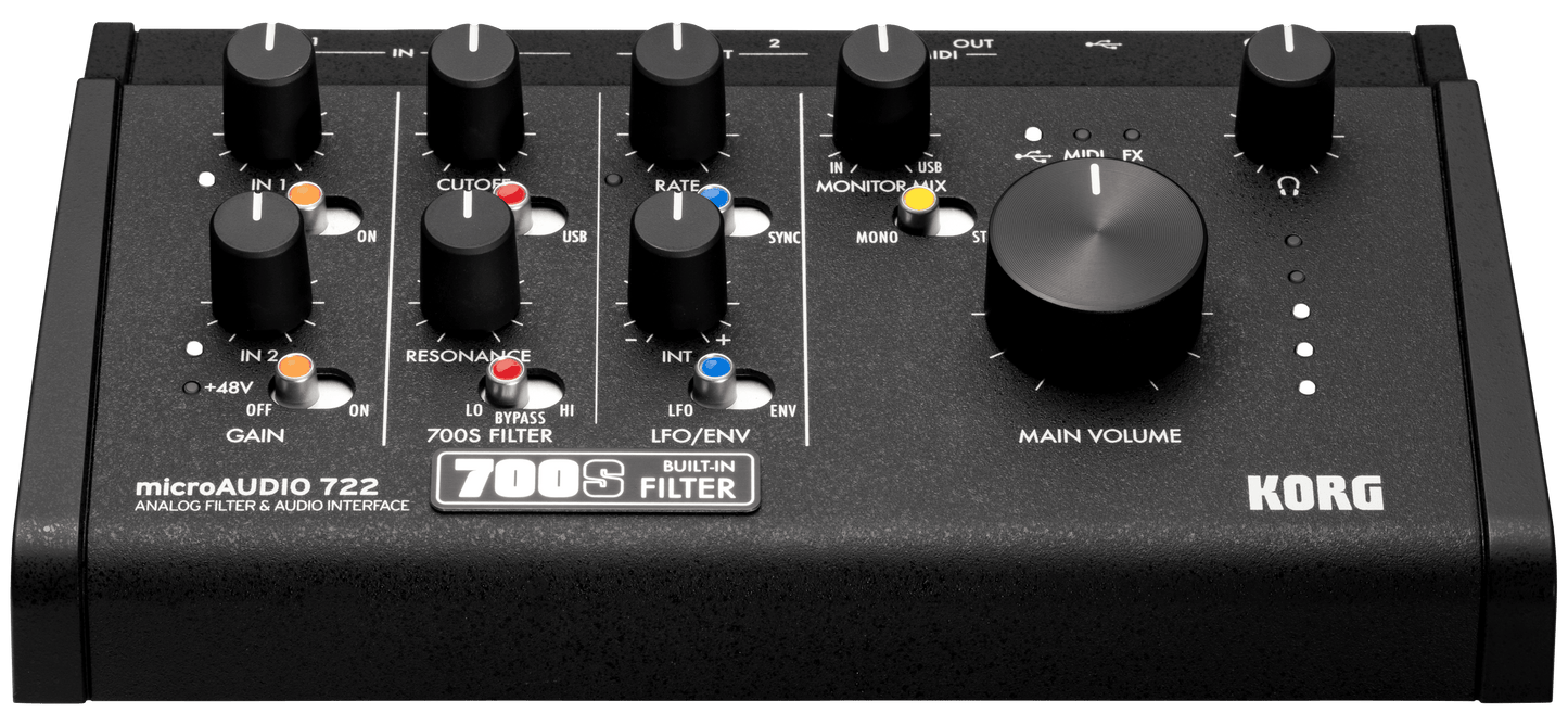 Korg microAUDIO 722 Hybrid Audio Interface with Analog Filter - Music Planet NZ