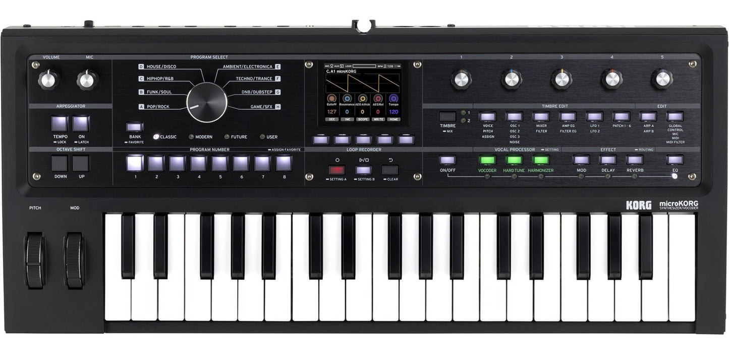 KORG MICROKORG 2 METALLIC BLACK W/BAG - Music Planet New Zealand