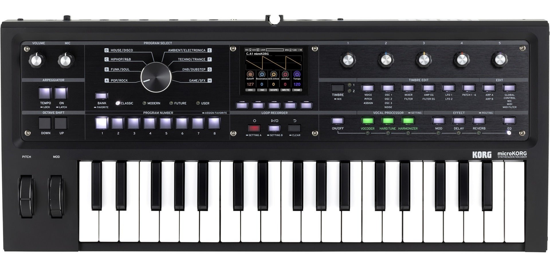 KORG MICROKORG 2 METALLIC BLACK W/BAG - Music Planet New Zealand