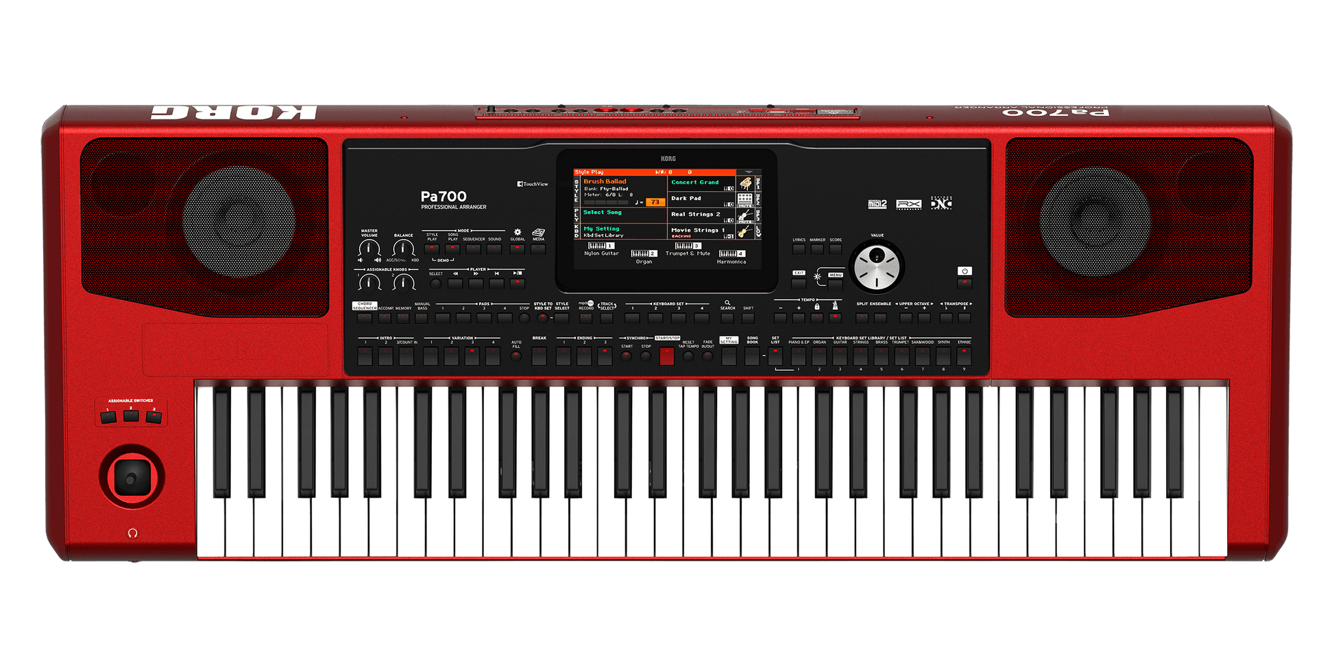 Korg PA700 61‑Key Pro Arranger Keyboard - Red - Music Planet NZ