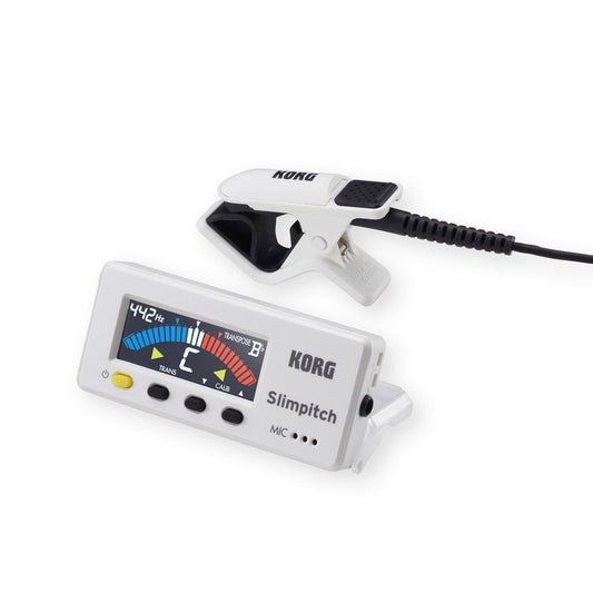 KORG SLIMPITCH CHROM TUNER W/MIC WHITE - Music Planet New Zealand