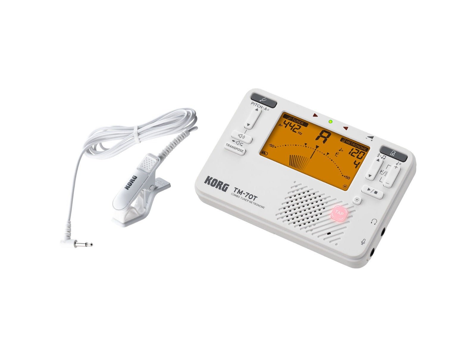 Korg TM-70 Tuner and Metronome - White DISCONTINUED | Music Planet NZ