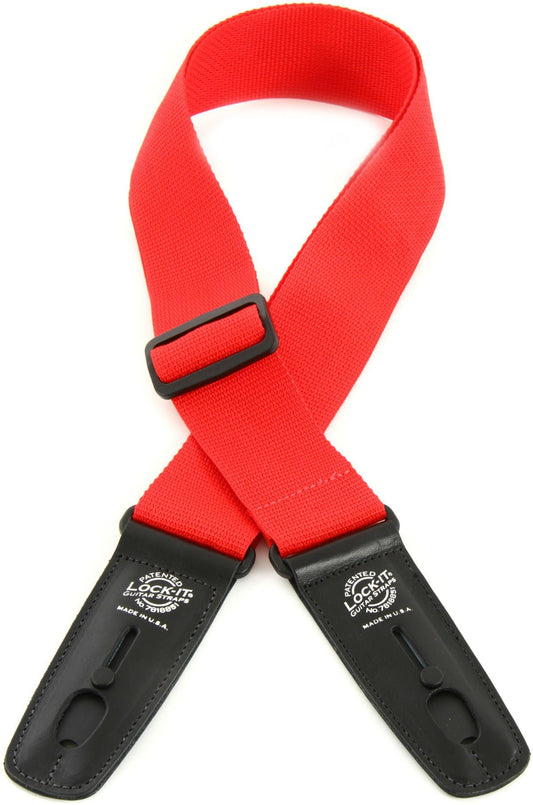 LOCK IT STRAPS 2 RED POLY - BLACK ENDS - Music Planet New Zealand