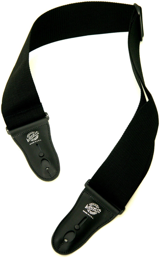 LOCK - IT STRAPS P3 GUITAR STRAP BLACK - Music Planet New Zealand