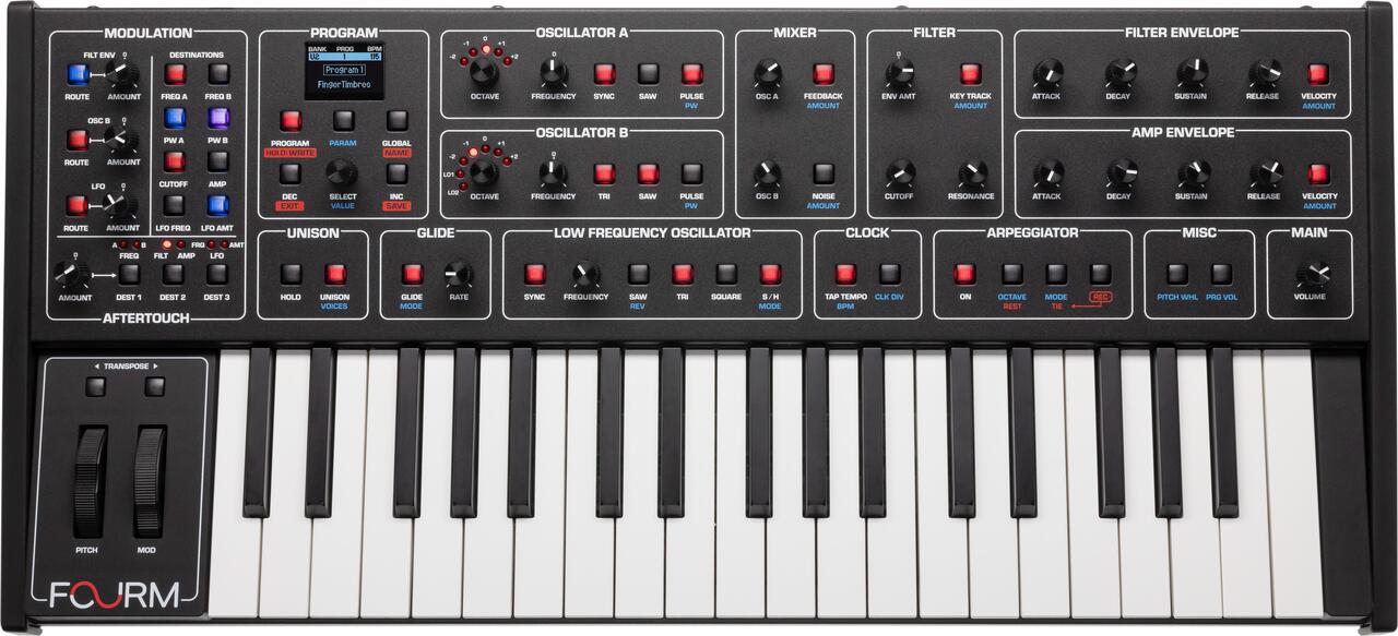 Sequential FOURM 4 - Voice Analog Synth with Polyphonic Aftertouch - Music Planet NZ