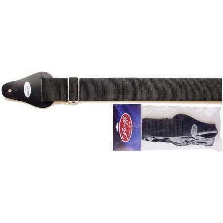 STAGG BJA006 BK GUITAR STRAP BLACK - Music Planet New Zealand