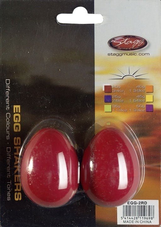 STAGG EGG2 2 PIECE EGG SHAKER RED - Music Planet New Zealand