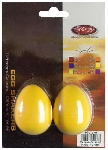 Stagg 2 Piece Egg Shaker Yellow - Percussion | Music Planet NZ