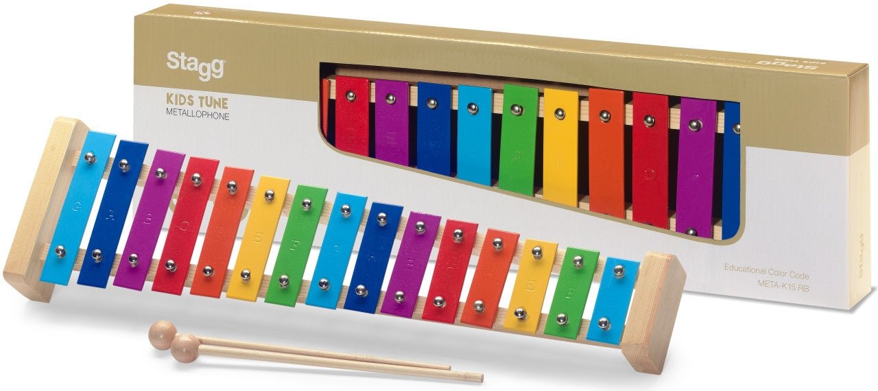 STAGG METALLOPHONE RAINBOW COLOUR 15 KEY - Music Planet New Zealand