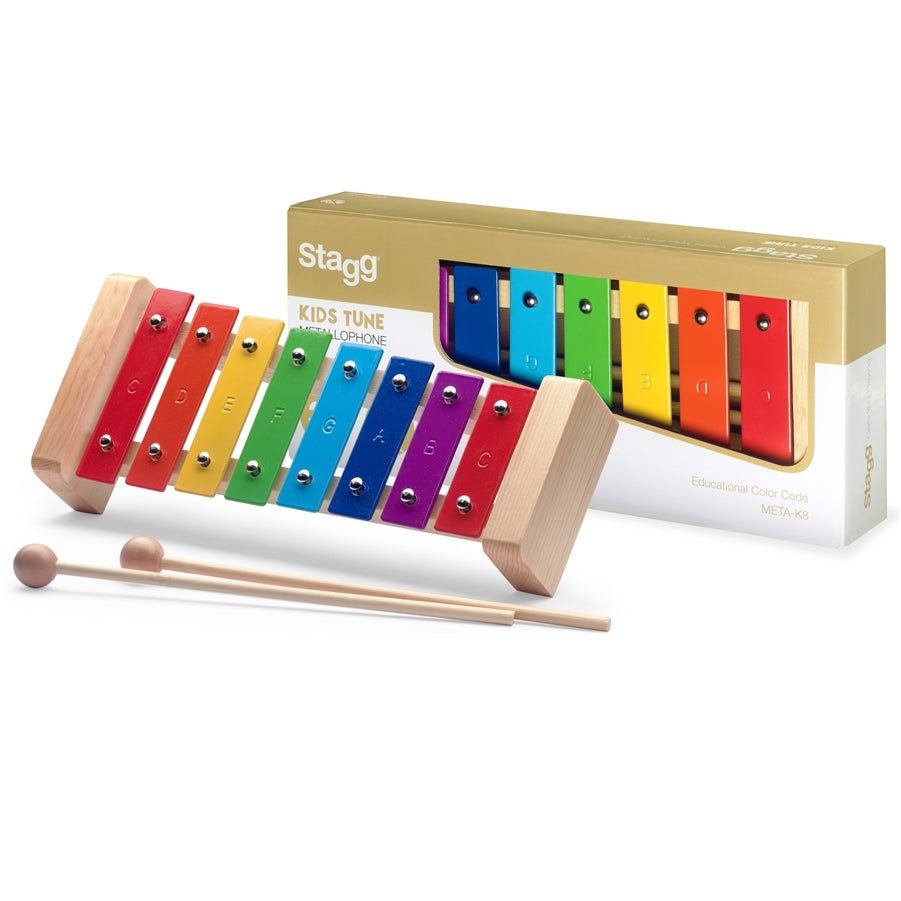 STAGG METALLOPHONE RAINBOW COLOUR 8 KEYS - Music Planet New Zealand