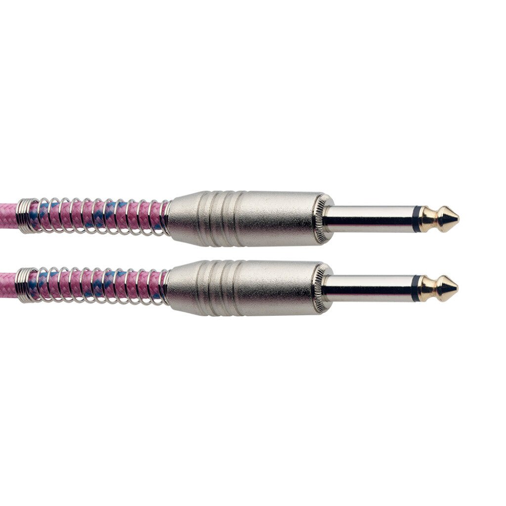 Stagg SGC6VT Vintage Tweed Instrument Cable 20ft - Pink - Music Planet New Zealand