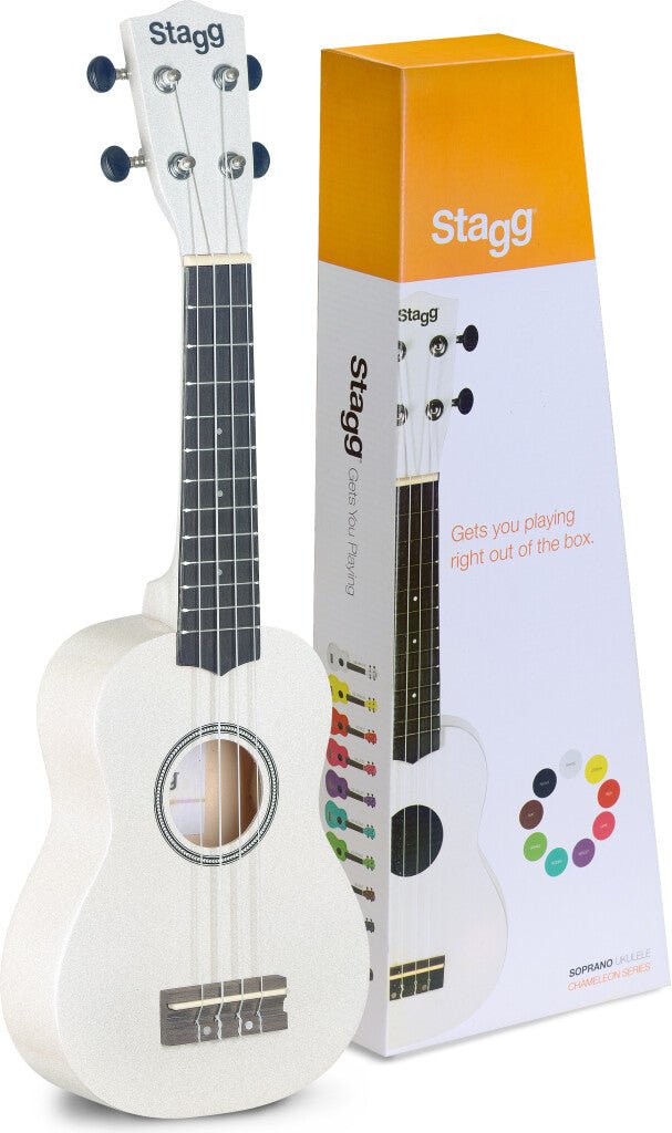 STAGG SOPRANO UKULELE IN WHITE W/BAG - Music Planet New Zealand