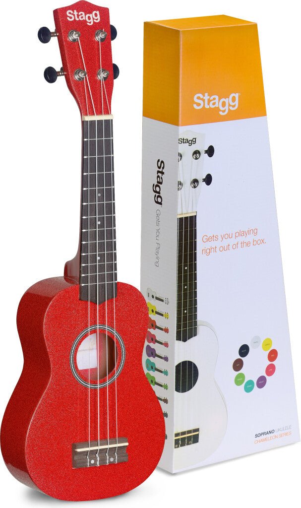 STAGG SOPRANO UKULELE RED GLOSS W/ BAG - Music Planet New Zealand