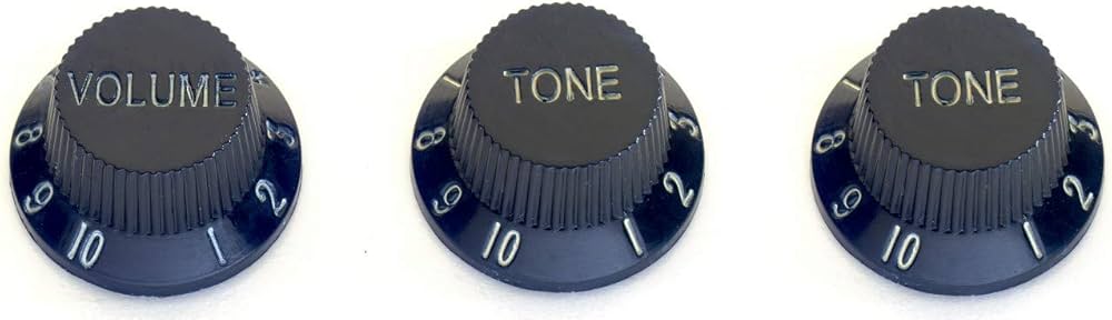 Stagg SP - KNST Electric Guitar Volume & Tone Knobs Set - Black - Music Planet NZ