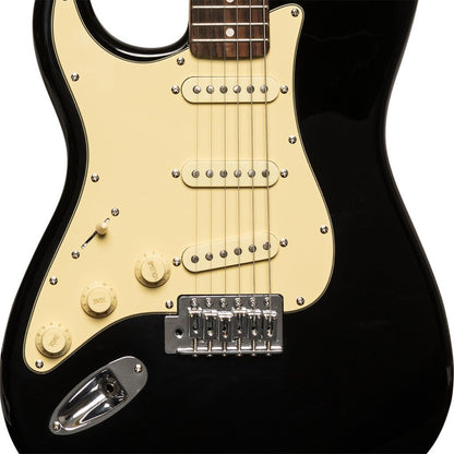 STAGG STANDARD SERIES STRAT 3/4 BLACK LEFT HAND - Music Planet New Zealand