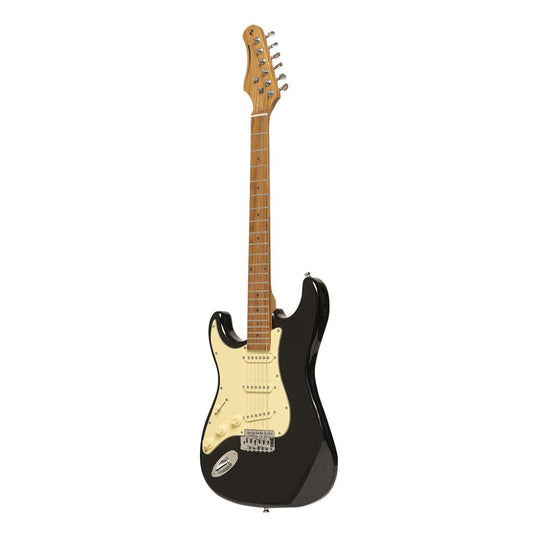 STAGG STANDARD SERIES STRAT BLACK LEFT HAND - Music Planet New Zealand