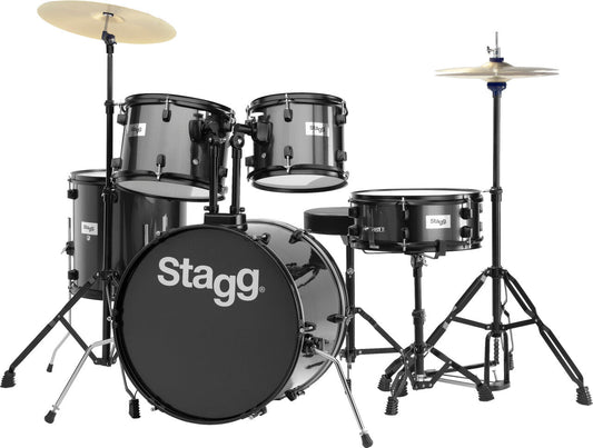 Stagg TIM120 5 - Piece Drum Kit - Black - Music Planet NZ