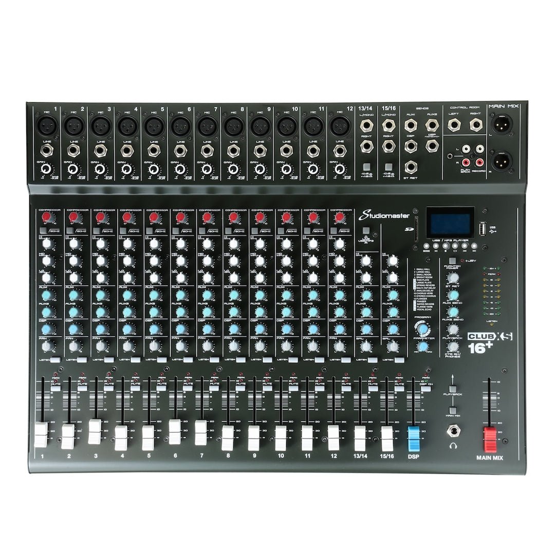 STUDIOMASTER CLUB XS16+12MIC AND 2 STEREO MIXER - Music Planet New Zealand