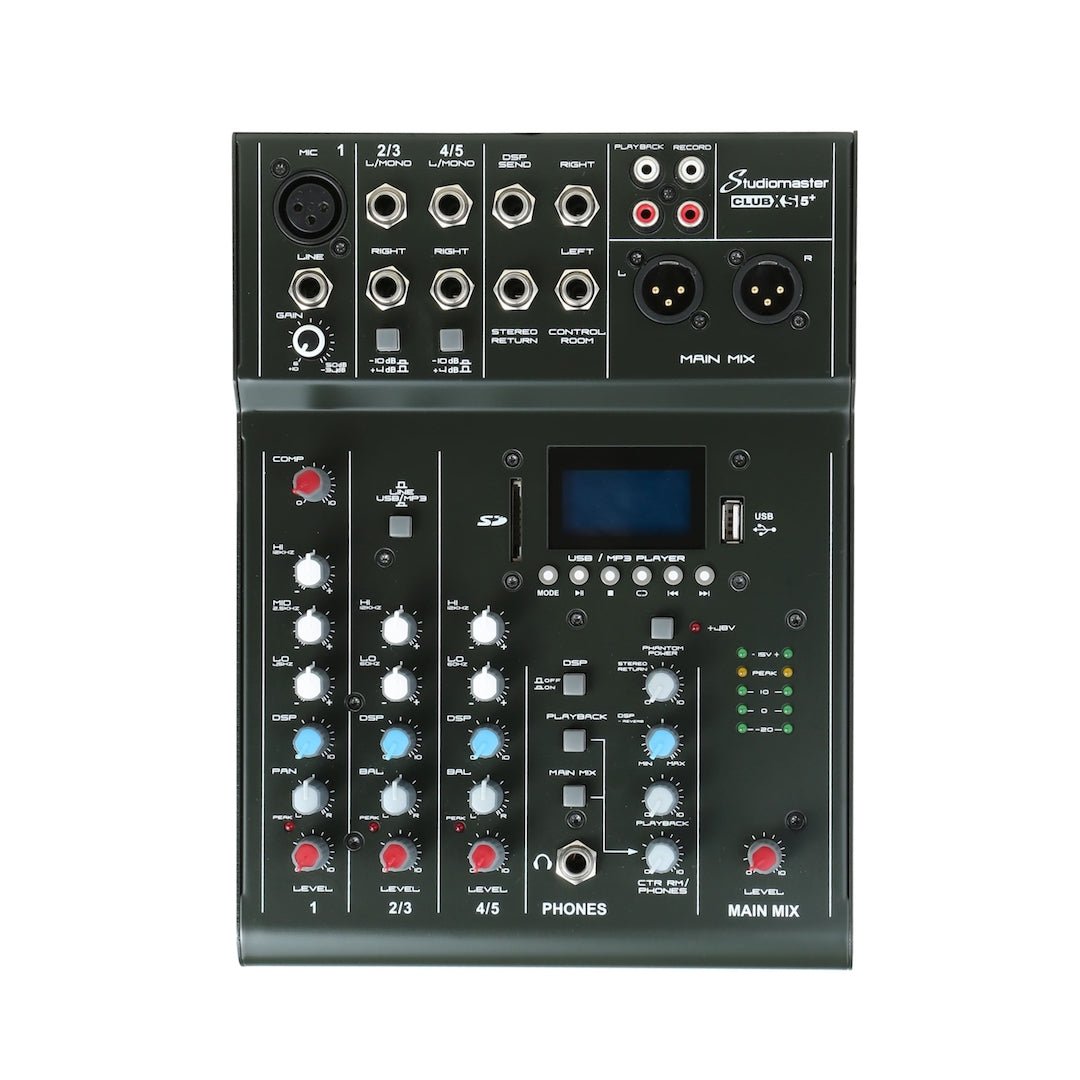 STUDIOMASTER CLUB XS5+ 1 MIC AND 2 STEREO CHANNEL W/ FX USB - Music Planet New Zealand