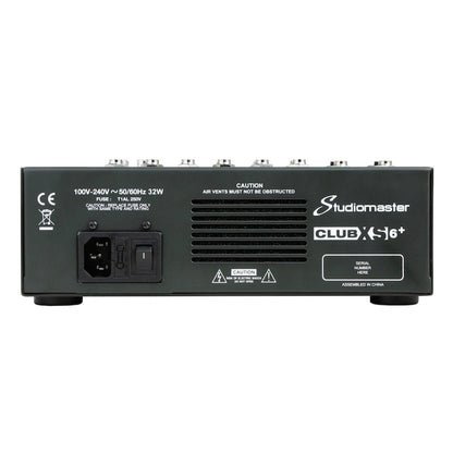 STUDIOMASTER XS6+ 2 MONO/2 STEREO MIXER - Music Planet New Zealand