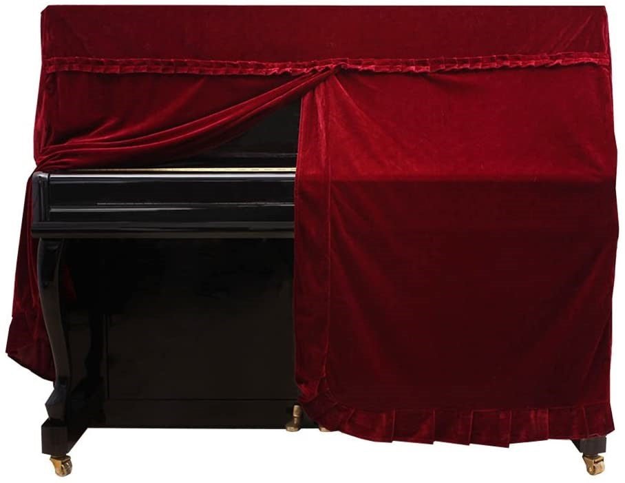 UPRIGHT PIANO COVER DARK RED NO BENCH - Music Planet New Zealand