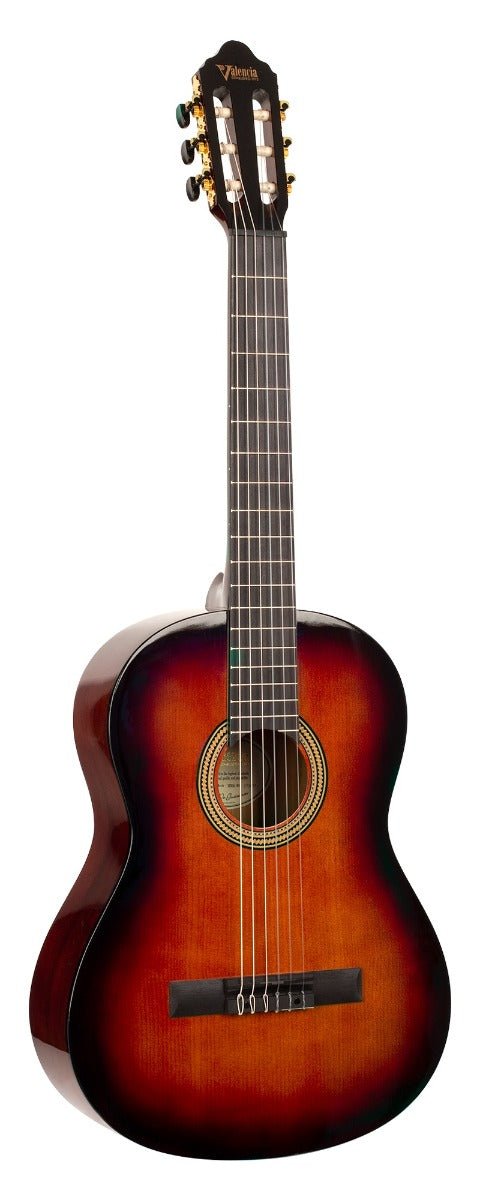 VALENCIA 4/4 CLASSICAL GUITAR IN SUNBURST - Music Planet New Zealand