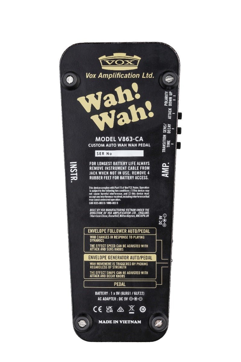 VOX CUSTOM AUTO WAH WAH PEDAL - Music Planet New Zealand