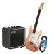 Newen ST Guitar Package with Vox VMG10 Modeling Amp in Natural Wood